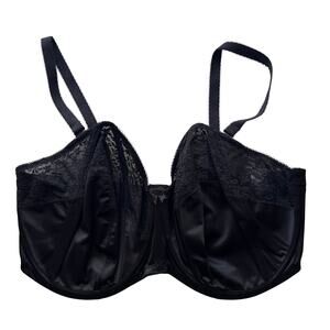 Goddess Adelaide Bra Black 42J Support Full Coverage Underwire GD6663